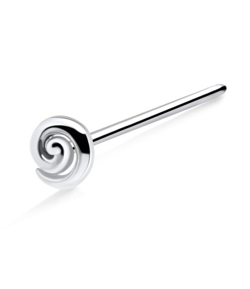 Concentric Circle Silver Straight Nose Stud NSKA-1006